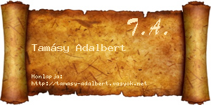 Tamásy Adalbert névjegykártya